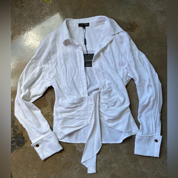 JLUXLabel Off White Button Up Dress Top Size Small NWT - Picture 2 of 6